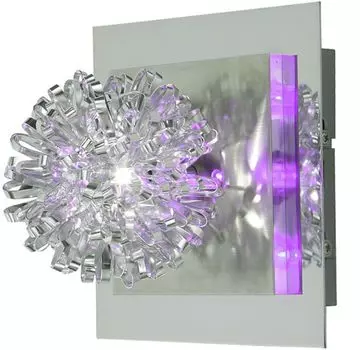 Настенный светильник, декоративный светодиод, сферическая сетка, хромированный, Ш 17 см etc-shop, серебро