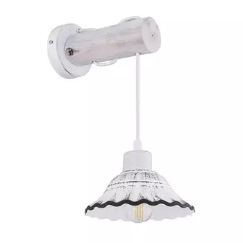 Настенный светильник, дерево, белый, побеленный, черный, керамика etc-shop