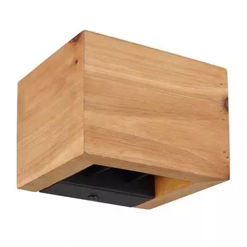 Настенный светильник, дерево, черный, UP DOWN, регулируемый, H 9,8 см etc-shop, коричневый