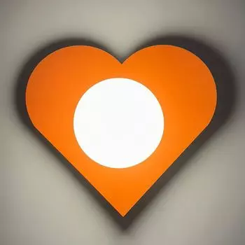 Настенный светильник для интерьера, винтажный металл, в форме сердца, бра стекло E27, настенный светильник для спальни, декоративный настенный светильник для гостиной, стекло - оранжевый Bamyum