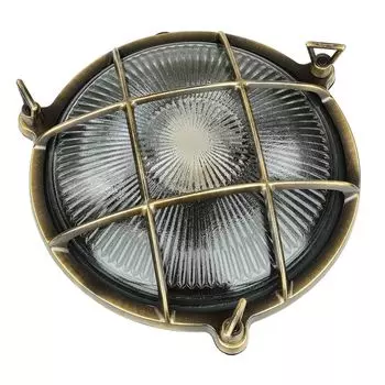 Настенный светильник для наружного освещения IP64 E27, стекло, латунь, массив 21 см, морской настенный светильник для наружного двора Licht-Erlebnisse