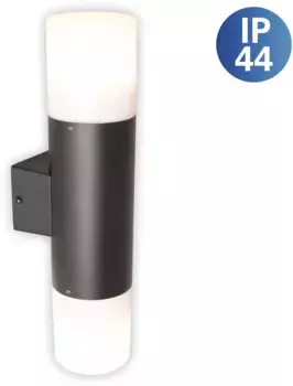 Настенный светильник для наружного освещения nve Torcia, 2 лампочки, лампа E27 | без лампы, черный алюминий 2 x E27 без лампы IP44 7,60 см, Высота: 32,00 см., черный