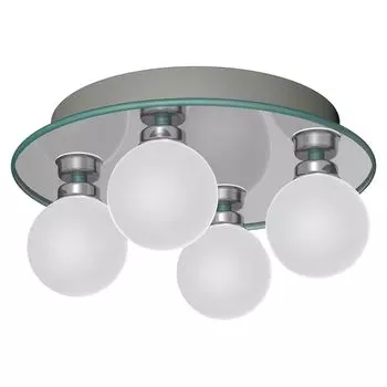 Настенный светильник для ванной комнаты, потолочный светильник, утюг G9, стеклянная галогенная лампа IP44, простой, серебристо-белый, подходит для влажных помещений Heitronic, серебро