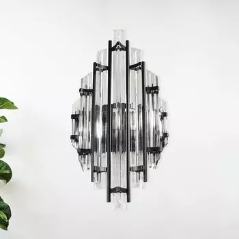 Настенный светильник для внутреннего освещения из металла (цвет античной меди) и стекла в винтажном декоративном бра Bamyum, медь