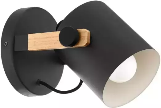 Настенный светильник EGLO "HORNWOOD" 17 см, черный/светло-бежевый/коричневый