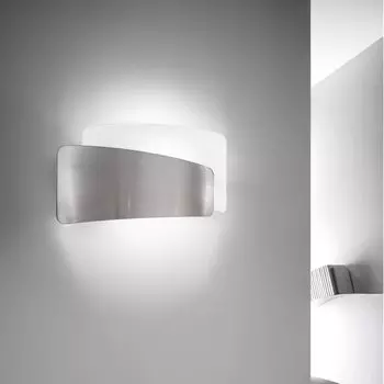 Настенный светильник Fabas Luce Slane, сатиновый никель, E27, белый