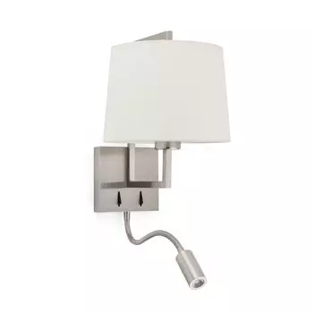 Настенный светильник Faro Frame из матового никеля со светодиодной подсветкой, бежевый, серебро