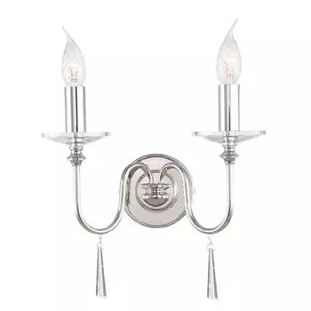 Настенный светильник Finsbury Park, полированный никель, 2 лампочки, без абажура Elstead Lighting