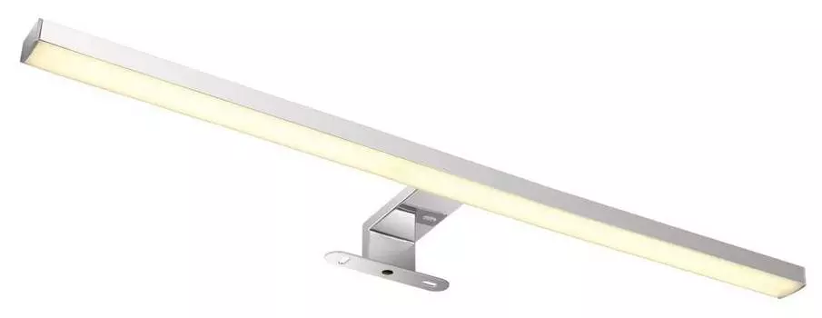 Настенный светильник Globo Lighting, хромированный металл, хромированный алюминий, опаловый пластик, IP44, ШxВ: 600x40 мм, AL: 120 мм, вкл. светодиод 12 Вт, 230 В, источник 1330 лм, выходная мощность 580 лм, 4000 К, серебро