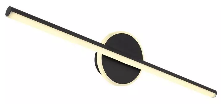 Настенный светильник Globo Lighting, металл, черный матовый, акрил опал, IP44, ШxВ: 608x130 мм, AL: 74 мм, вкл. светодиод 10 Вт, 230 В, источник 980 лм, выходная мощность 630 лм, 4000 К