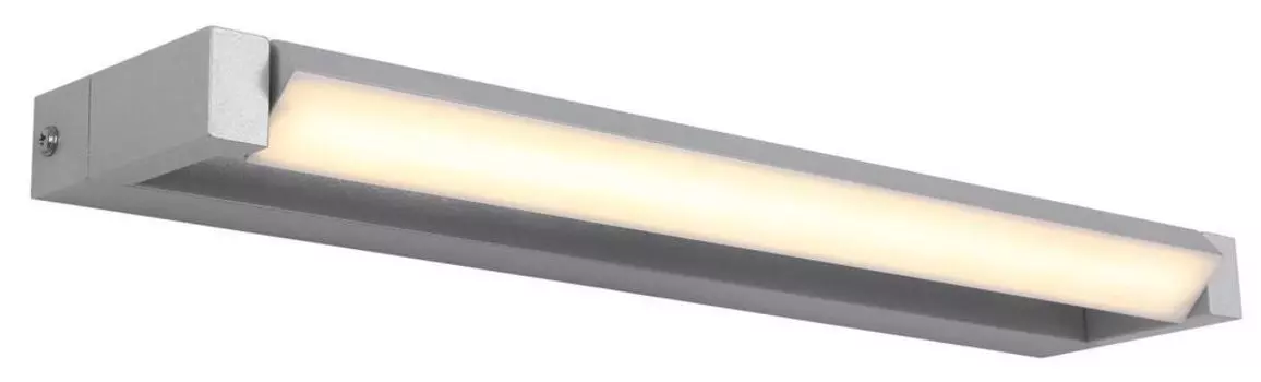 Настенный светильник Globo Lighting металл серебристый, опаловый пластик, поворотный/поворотный, IP44, зеркальный светильник, ШxВ: 442x30 мм, AL: 90 мм, вкл. светодиод 12 Вт, 230 В, источник 1530 лм, выходная мощность 920 лм, 3000 К, бежевый
