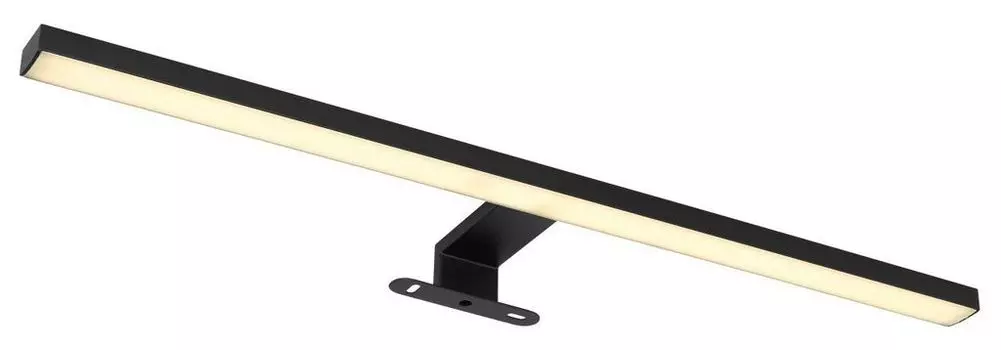 Настенный светильник Globo Lighting металлический черный матовый, алюминий черный матовый, пластик опаловый, IP44, ШxВ: 600x40 мм, AL: 120 мм, вкл. светодиод 12 Вт 230 В, источник 1330 лм, выходная мощность 530 лм, 4000 К, серебро