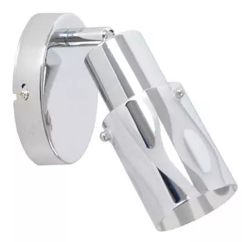 Настенный светильник, хром, сатиновое стекло, подвижное пятно D 10,5 см. etc-shop, серебро