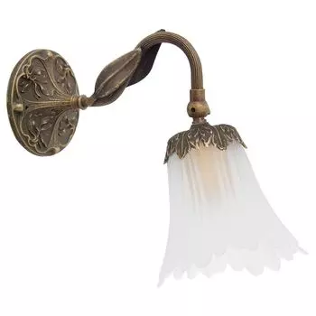 Настенный светильник из цельного латунного стекла, регулируемый с цветочным рисунком ручной работы E14, настенный светильник для гостиной Licht-Erlebnisse