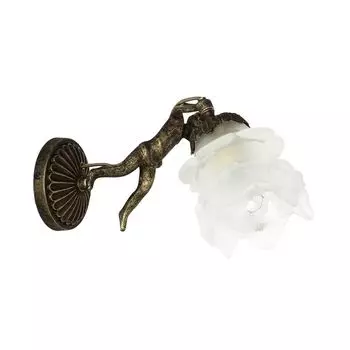 Настенный светильник из латуни и стекла, декоративный настенный светильник с цветочным абажуром в помещении Licht-Erlebnisse