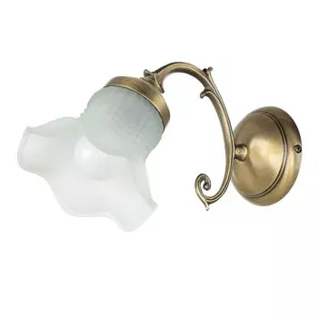 Настенный светильник из латуни, стекло премиум-класса E14 в форме цветка в бронзе, настенный светильник внутри Licht-Erlebnisse