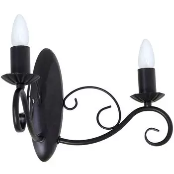 Настенный светильник классический "Mauro" черный металл 2-ламповый настенный светильник гостиная спальня прихожая Licht-Erlebnisse