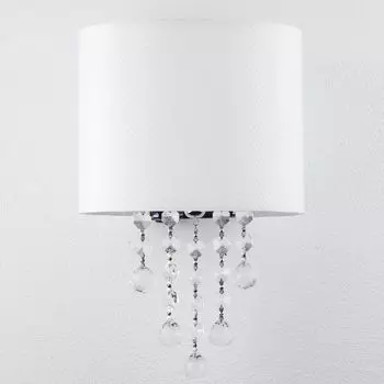 Настенный светильник классический "Нина" хром белый металл стеклоткань настенный светильник гостиная спальня прихожая Licht-Erlebnisse