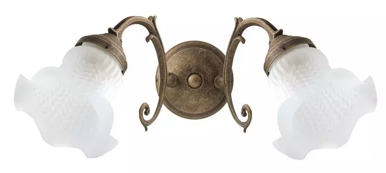 Настенный светильник латунь стекло 2 лампы декоративный цветочный E14 бра для прихожей и кухни Licht-Erlebnisse