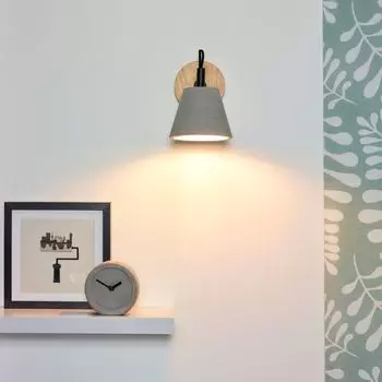 Настенный светильник Lucide Possio с регулируемой яркостью и бетонным абажуром, E14, серый