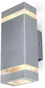 Настенный светильник LUTEC для наружного освещения “FOCUS”, лампа GU10 | без лампочек Высота: 11 см, цвет edelstahlfarben