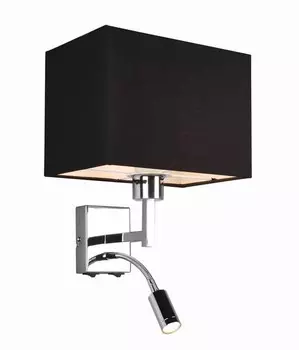 Настенный светильник MeineWunschleuchte Stoffschirm eckig Black цвет schwarz/silber