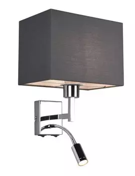 Настенный светильник MeineWunschleuchte Stoffschirm eckig Grau цвет grau/silber