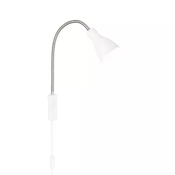 Настенный светильник, металл, белый, с гибкой регулировкой, В 52 см etc-shop