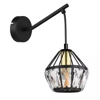 Настенный светильник, металл, черный матовый, латунь, H 25 см Globo Lighting