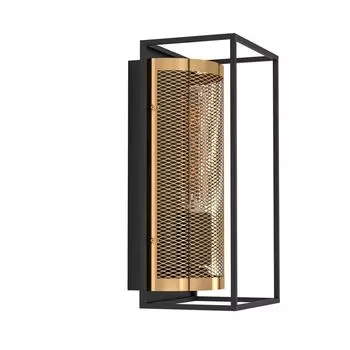 Настенный светильник NOHALES стальной черный, латунь E27 1X40W Д:17см В:32см с диммированием EGLO