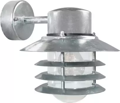 Настенный светильник Nordlux для наружного освещения "Veyers", 1 лампочка, лампа E27 | без лампочек, прочный оцинкованный корпус 23 см, Высота: 22 см, цвет edelstahlfarben