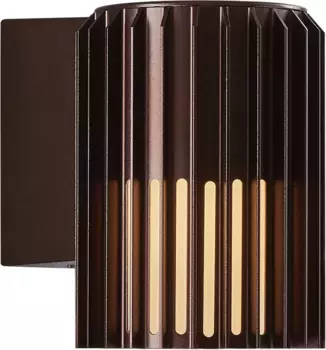 Настенный светильник Nordlux для наружного освещения "Aludra", лампа E27 | без лампочек, прочный материал, красивый эффект света и тени 12,40 см, Высота: 16,80 см., коричневый