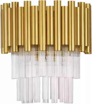 Настенный светильник Nova Luce "MAGNOLIA", 2 лампочки, лампа E14 | без лампочек, без освещения Высота: 26,5 см, цвет Gold