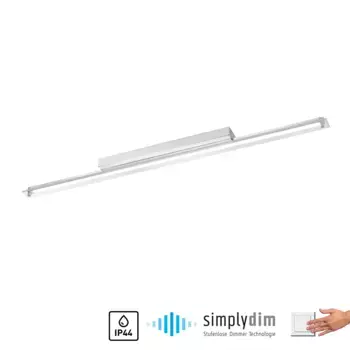 Настенный светильник Paul Neuhaus «TIMON», 1 лампочка, источник света Светодиодная панель | Постоянно встроенный светодиод, светодиод, IP44, диммируемый, Simply Dim, память, после отключения от сети, цвет chromfarben