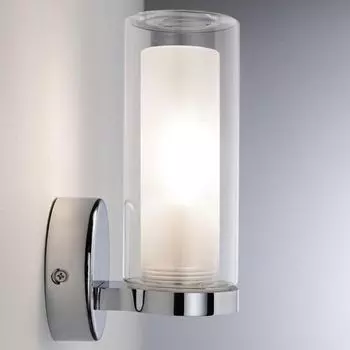 Настенный светильник Paulmann Luena, прозрачный и хром, E14, 1 лампочка, IP44