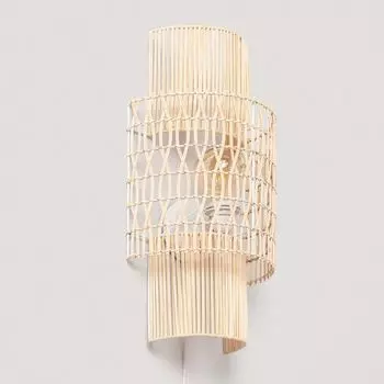 Настенный светильник плетеный из бумаги Masego L ILUZZIA Natural LEDKIA