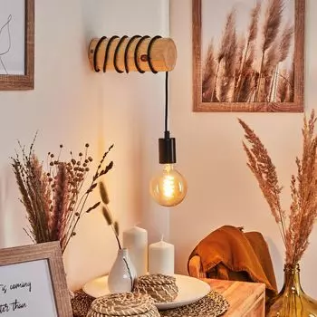 Настенный светильник »Pontinvrea« из дерева черного/натурального цвета hofstein