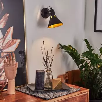 Настенный светильник »Pratomagno«, металл, черный/золотой hofstein, серебро