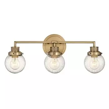 Настенный светильник QUINTIESSE Poppy E27 3x40W IP44 сталь, латунь; Прозрачное стекло В: 25 см Ш: 61,5 см с регулируемой яркостью Elstead Lighting