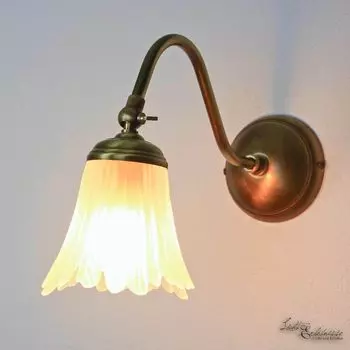 Настенный светильник, регулируемый, белая бронза, E14, настенный светильник из настоящей латуни с цветочным рисунком Licht-Erlebnisse