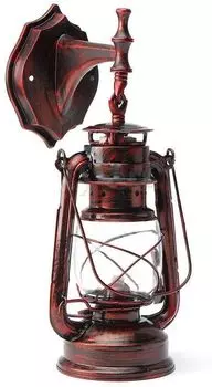 Настенный светильник Ретро лампа E27 Антикварный настенный светильник из металла и пластика с подсветкой (красная бронза) GreatDEshop2021