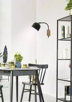 Настенный светильник Rupi / Элегантное настенное освещение / Настенный светильник с металлическим абажуром / 1X40 Вт / E27 / Черный KAYANI