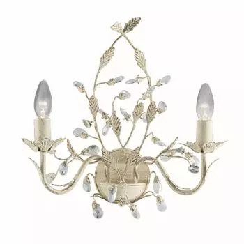 Настенный светильник с цветочным рисунком "Ballenstedt" кремово-золотой металл стекло 2 лампочки настенный светильник гостиная прихожая Licht-Erlebnisse