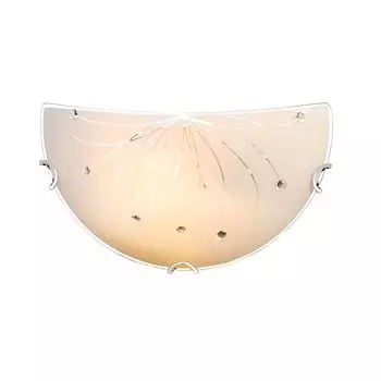 Настенный светильник с сатиновым стеклом и четкими декоративными линиями. etc-shop, белый