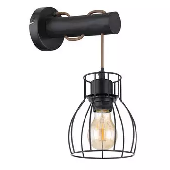 Настенный светильник, сетчатый дизайн, черное дерево, H 33 см Globo Lighting, черный