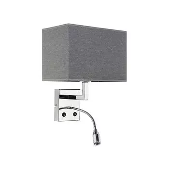 Настенный светильник со светодиодной подставкой для чтения, серый, хром LICHT-TREND, черный