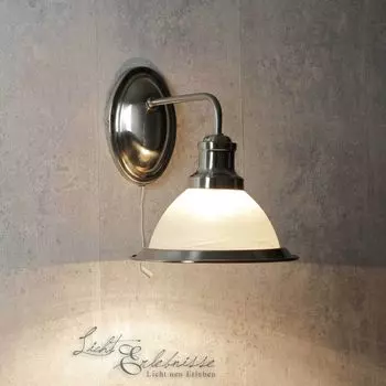 Настенный светильник Современный BAMBERG Серебристый Металл Стекло E27 Настенный светильник Спальня Гостиная Прихожая Licht-Erlebnisse