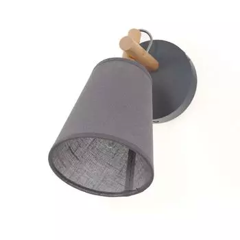 Настенный светильник современный скандинавский "Vaio" из ткани серого цвета E27 настенный светильник для гостиной, спальни, прихожей Licht-Erlebnisse