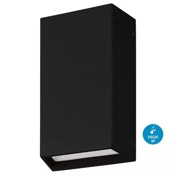 Настенный светильник SPONGANO алюминий черный LED 2X5W 3000/4000/5000/6500K IP65 Д:12см В:20см EGLO