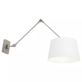 Настенный светильник Steinhauer Prestige Chic, 1 лампочка, матовая сталь/белый лен, 90x30см, серебро